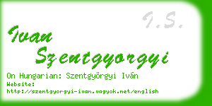 ivan szentgyorgyi business card